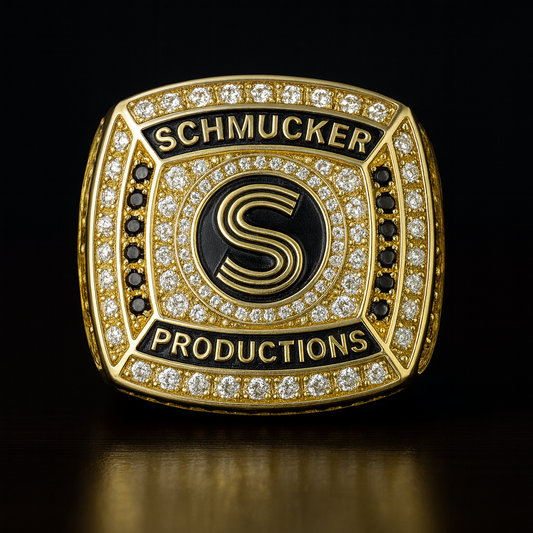 Schmucker Production Ring created for a customer who wanted a custom company ring for his business to boost company morale.